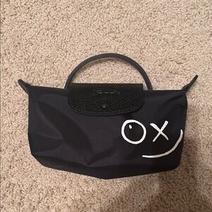 Black Handbag with Smiley Design